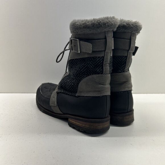 Rock & Candy By Zigi Danlea Gray Lace Up Faux Fur Trim Boots Womens Sz 10M - Picture 2 of 6